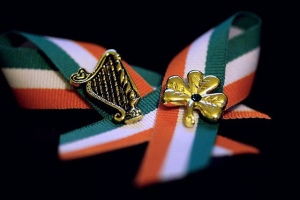 The typical lapel pins worn by the Irish in lieu of a shamrock sprig on Saint Patrick's Day in Ireland (Photo from http://www.flickr.com/photos/scribe13/3363076355/)
